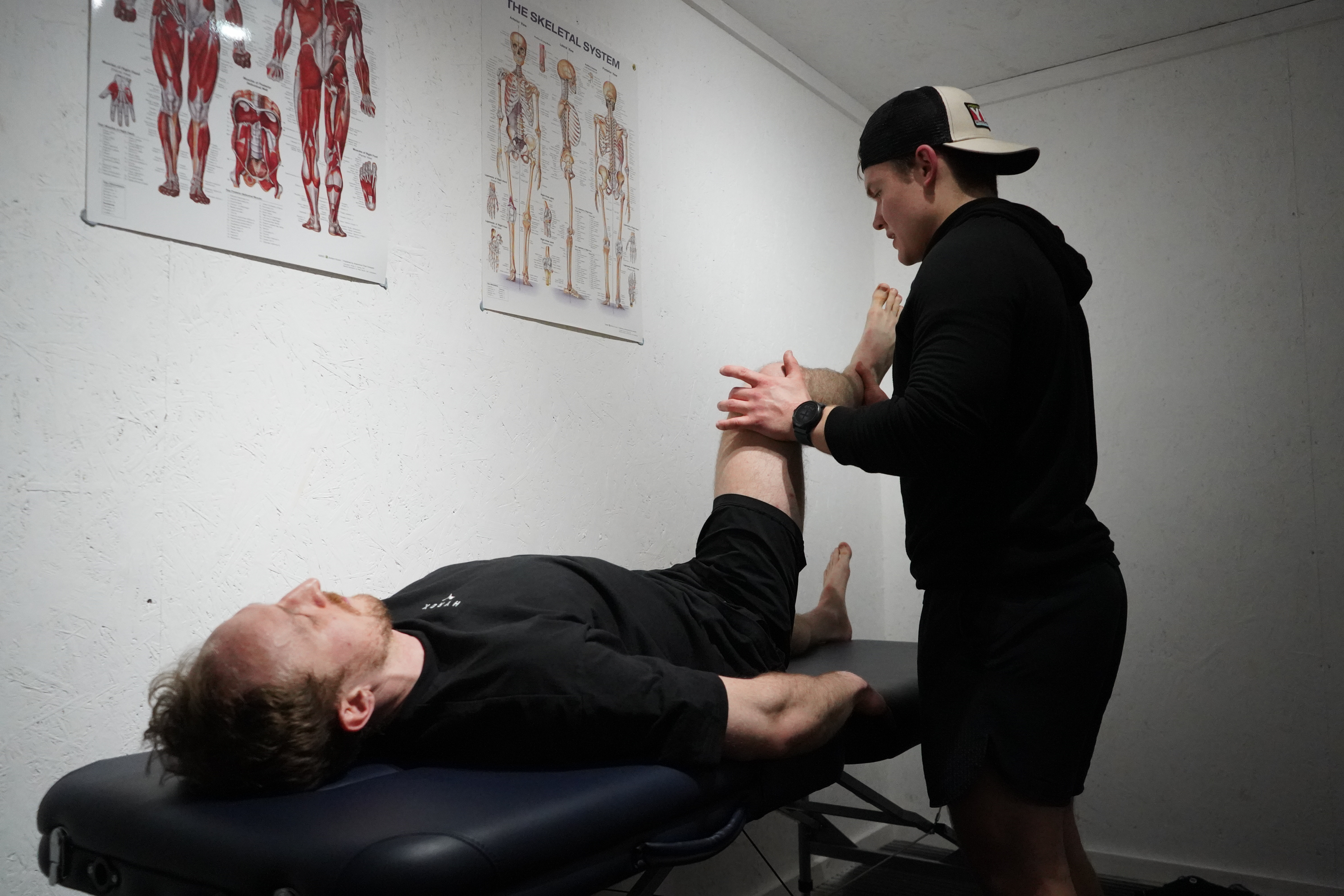Thomas Yarrow performing shoulder assessment