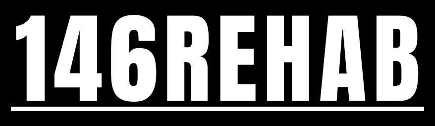 White logo with line on black